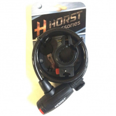 Трос-Замок HORST 8х1500мм,  с крепл. к велосипеду,черный (09-100160)